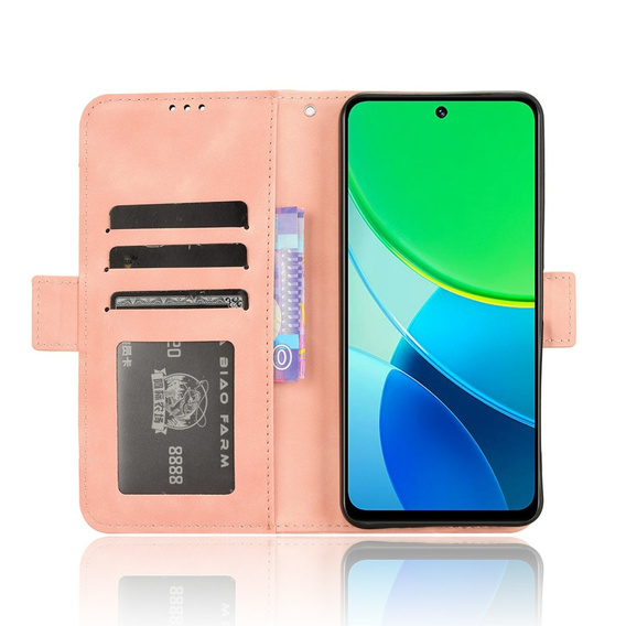 Klapkové puzdro pre Vivo Y19s, Card Slot, ružové