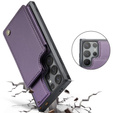 CASEME flipové puzdro pre Samsung Galaxy S25 Ultra, Litchi Wallet, fialové