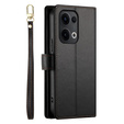 Klapkové puzdro pre Oppo Reno 13 5G, Wallet Zipper Pocket, čierne