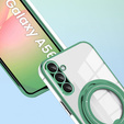 Magnetické puzdro pre Samsung Galaxy A56, pre MagSafe, zelený + sklo 9H