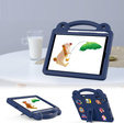 Detské puzdro pre iPad 9.7" 2018/2017 (6/5 gen.) / Pro 9.7" 2016, Cute Patterns, so stojanom, tmavomodré