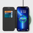 Klapkové puzdro pre iPhone 13 Pro, RFID Wallet MagSafe CamShield, čierne