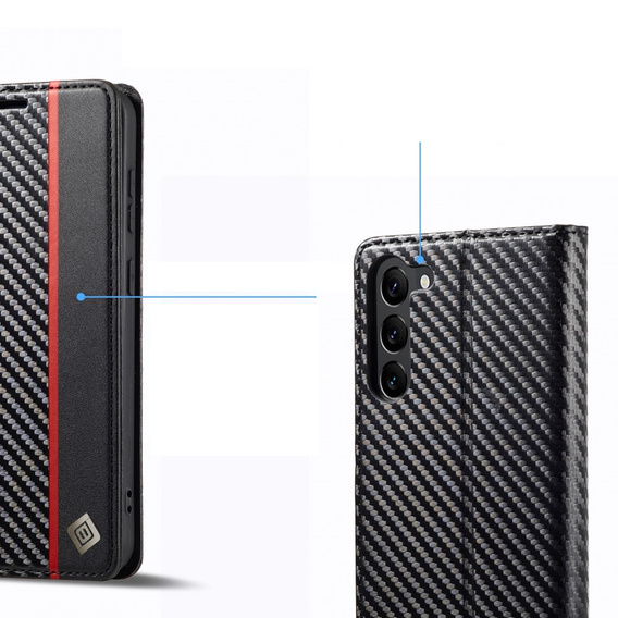 Flipové puzdro pre Samsung Galaxy S24, Carbon LC.IMEEKE, čierne