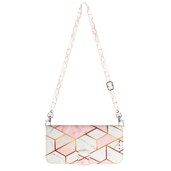 Klapkové puzdro pre Xiaomi Redmi Note 13 Pro 4G / Xiaomi Redmi Note 14S / Xiaomi Poco M6 Pro 4G, Wallet, Marble ružové