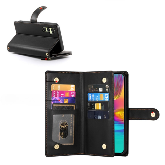 Klapkové puzdro pre Samsung Galaxy A36 5G, Wallet Zipper Pocket, čierne