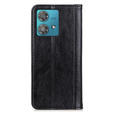 Obal na mobil pre Motorola Moto G84 5G, Wallet Litchi Leather, čierne