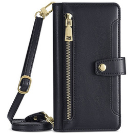 Klapkové puzdro pre iPhone 14 Pro Max, Wallet Zipper Pocket, čierne