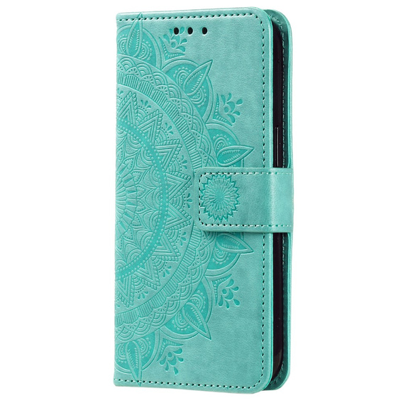 Klapkové puzdro pre Samsung Galaxy A25 5G, Mandala Flower, zelené + 9H sklo 