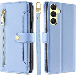 Klapkové puzdro pre Samsung Galaxy A25 5G, Wallet Zipper Pocket, modré