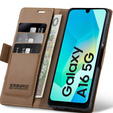 Puzdro pre Samsung Galaxy A16, ERBORD Glossy Litchi, flipová peňaženka, hnedé