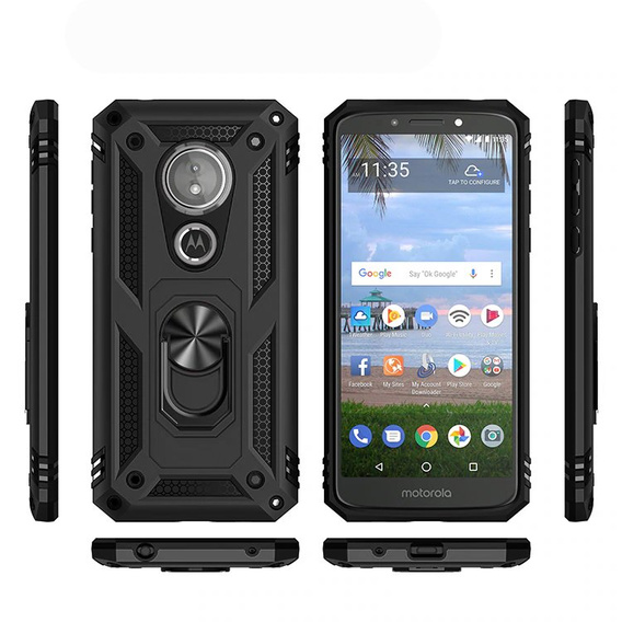 Pancierované obal na mobil pre Motorola Moto E5 / G6 Play, Nox Case Ring, čierne