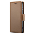 Puzdro pre Oppo A18 4G / A38 4G, ERBORD Glossy Litchi, flipová peňaženka, hnedé