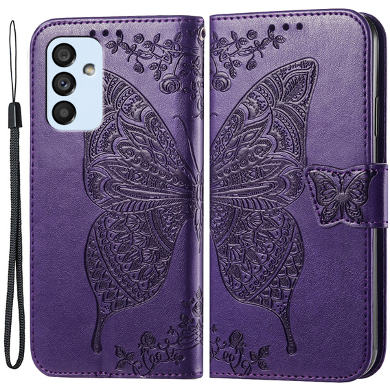 Klapkové puzdro pre Samsung Galaxy M23 5G / M13, Butterfly, fialové