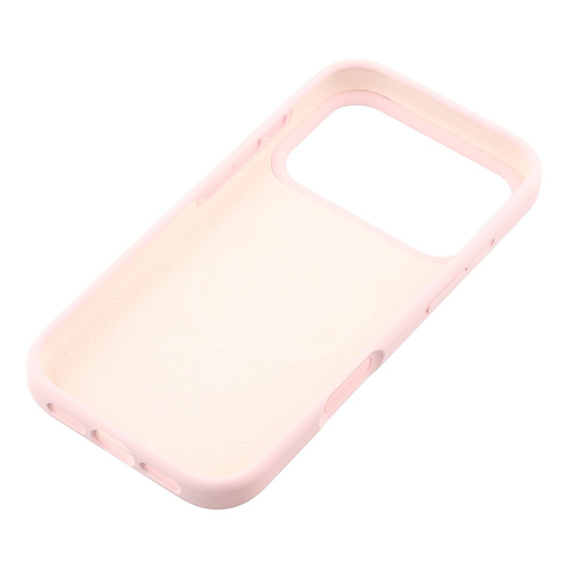 Silikónové puzdro pre iPhone 17 Pro Max, pre MagSafe, proti nárazom, ružové
