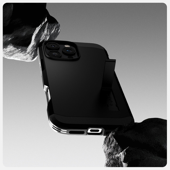 Puzdro Spigen pre iPhone 16 Pro, Tough Armor Mag MagSafe, čierne + tvrdené sklo 9H