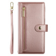 Klapkové puzdro pre Oppo Reno 13F 5G, Wallet Zipper Pocket, ružové
