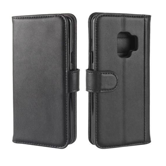 Klapkové puzdro pre Samsung Galaxy S9, Leather Flexi Book, čierne