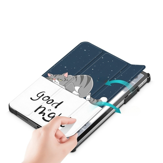 Puzdro pre Lenovo Tab P11 Pro Gen 2 TB132FU TB132XU 11.2", s chlopňou, sleeping cat