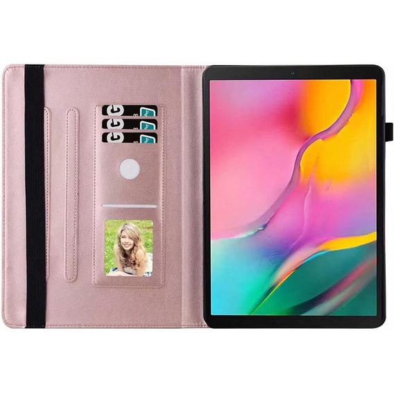 Obal na mobil pre Lenovo Tab M9, Wallet Pen Slot, butterflies, hnedé