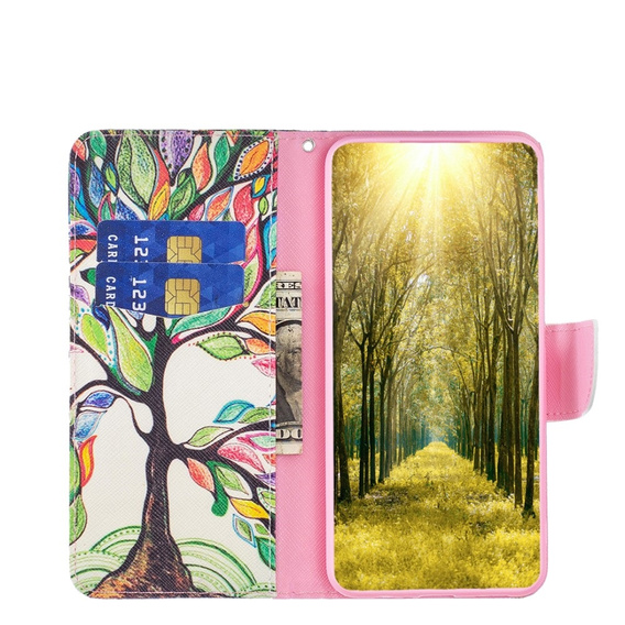 Klapkové puzdro pre Motorola Moto G53 5G / G23 / G13, Wallet, tree of life, biele