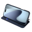 Puzdro Dux Ducis pre iPhone 17 Pro, Skin Pro, s chlopňou, s otvorom na kartu, tmavomodré