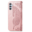 Klapkové puzdro pre Samsung Galaxy A36, Butterfly, ružové rose gold