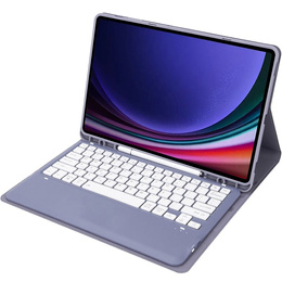 Puzdro + klávesnica Samsung Galaxy Tab S9+, Leather Pen Slot, fialové