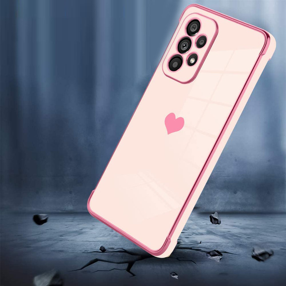 Obal na mobil pre Samsung Galaxy A52/A52S, Electro heart, ružové rose gold