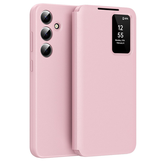 Flipové puzdro pre Samsung Galaxy A55 5G, Smart View Wallet, ružové