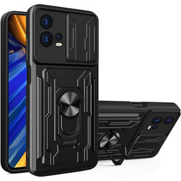 Obrnené puzdro pre Motorola Edge 30 Fusion 5G, Camera Slide Card Slot, čierne