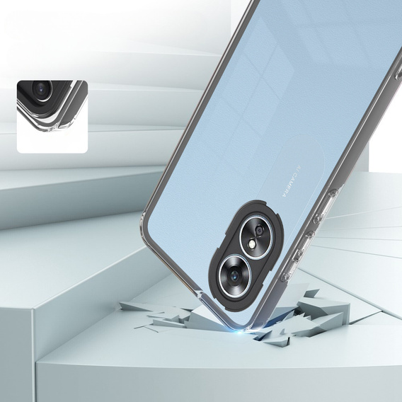 Obal na mobil pre Oppo A17, Fusion Hybrid, transparentné / čierne