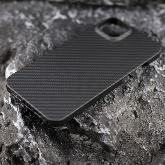 Puzdro pre iPhone 14, Aramid Fiber Cover, čierne