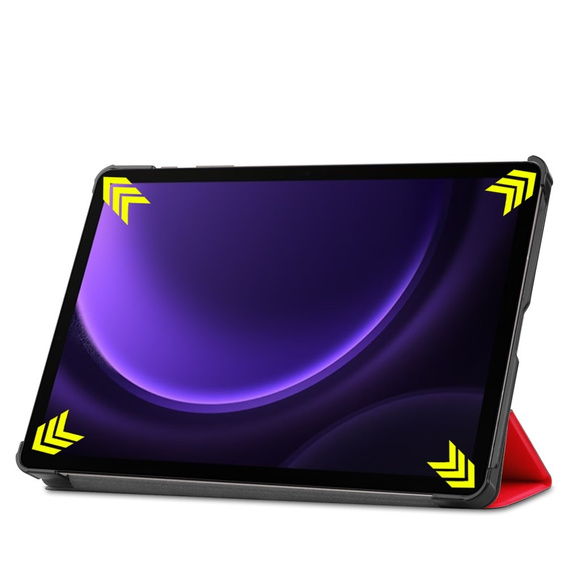 Puzdro pre Samsung Galaxy Tab S9 FE, trojskladové, červené