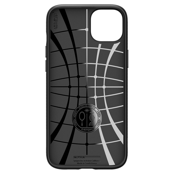 Puzdro Spigen pre iPhone 15, Liquid Air, čierne + tvrdené sklo 9H