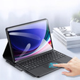 Puzdro + klávesnica Samsung Galaxy Tab S9 Ultra, Dux Ducis TouchPad Leather Pen Slot, čierne
