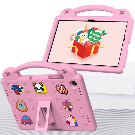 Detské puzdro pre Samsung Galaxy Tab A9+, Cute Patterns, so stojanom, ružové