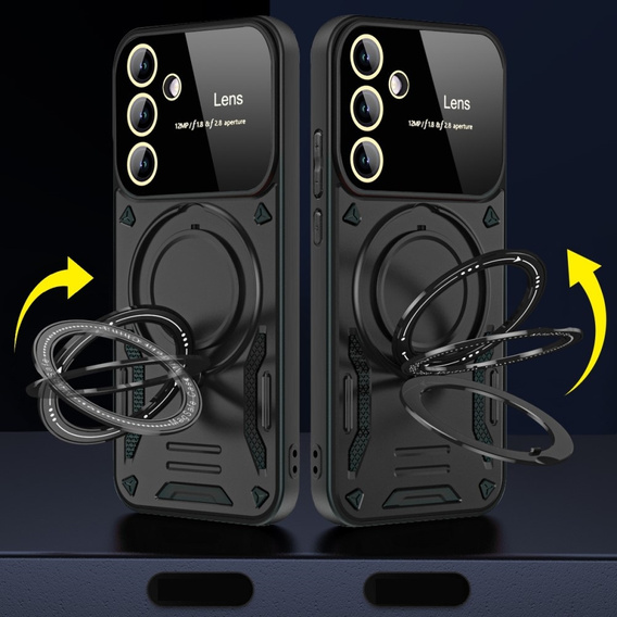 Pancierované puzdro pre Honor Magic 6 Lite 5G, Magnetic Ring, čierne