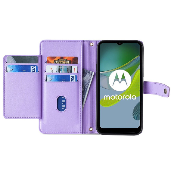 Klapkové puzdro pre Motorola Edge 40 Neo, Wallet Zipper Pocket, fialové