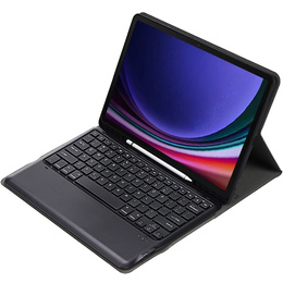 Puzdro + klávesnica Samsung Galaxy Tab S9+, Leather Pen Slot, čierne