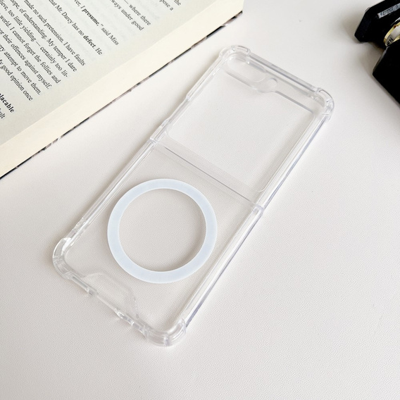 Obal na mobil pre Samsung Galaxy Z Flip7 FE / Z Flip6, Dropproof MagSafe, priehľadné
