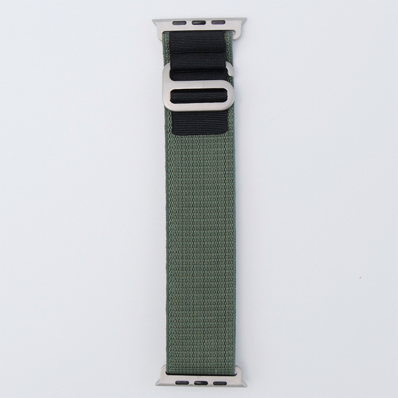 Nylonový remienok pre Apple Watch 1/2/3/4/5/6/7/8/SE/ULTRA 42/44/45/49 mm, zelený  / čierny