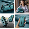 Puzdro CASEME pre Samsung Galaxy A56 5G, RFID Leather Wallet, s popruhom cez rameno, zelený