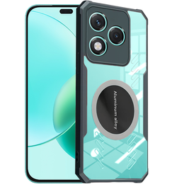 Puzdro pre Honor 400 Lite, s magnetickým štítkom, transparentné / čierne