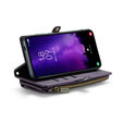 Puzdro CASEME pre Samsung Galaxy S24 FE, RFID Leather Wallet, s popruhom cez rameno, fialové