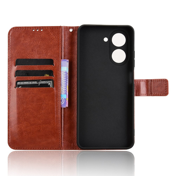 Klapkové puzdro pre Xiaomi Redmi A5, Crazy Horse Wallet, hnedé