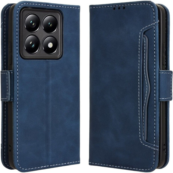 Klapkové puzdro pre Xiaomi 14T Pro, Card Slot, tmavomodré