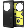 Puzdro Spigen Tough Armor pre OnePlus 12 (čierne) – odolná ochrana so stojanom