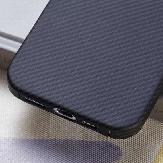 Puzdro pre iPhone 16 Pro, Aramid Fiber Cover, čierne