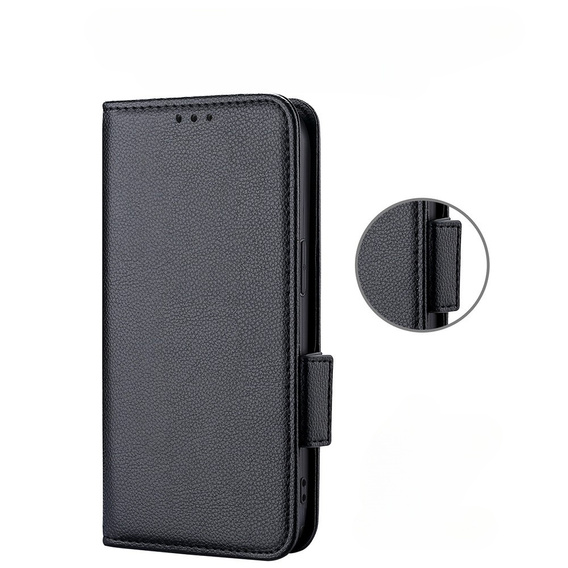 Klapkové puzdro pre Ulefone Note 12P, Wallet Litchi Magnet, čierne