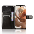 Klapkové puzdro pre Motorola Edge 50 Ultra, Crazy Horse Wallet, čierne